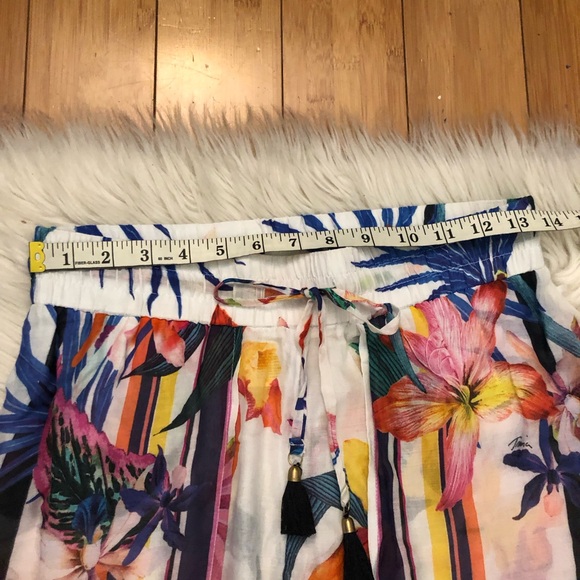 Trina Turk Treasure Cove Floral Tropical Printed Sheer Split-Leg Beach Pants S - Picture 12 of 15